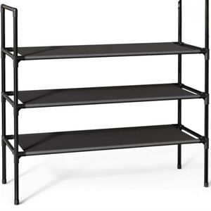 Black Three-Tier Shoe Rack